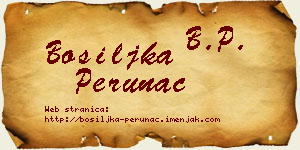 Bosiljka Perunac vizit kartica